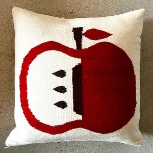 Jonathan Adler Double Sided Needlepoint Apple Pillow Originally $130 Mid Century